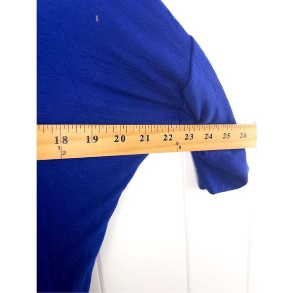 Athleta Wool Blend Solstice Short Sleeve Ruched‎ Tee Midi Dress Cobalt Blue XS - Picture 5 of 10